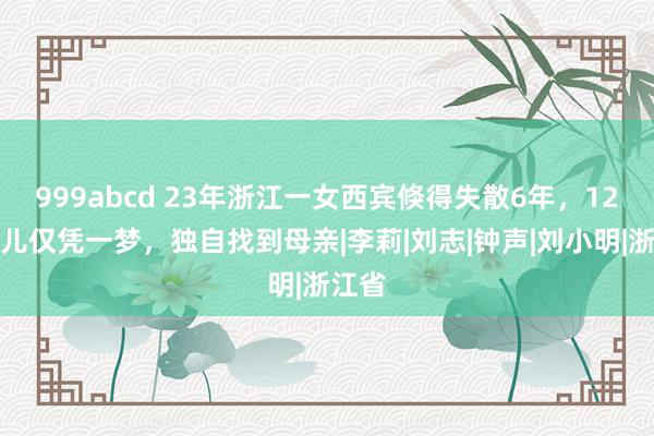 999abcd 23年浙江一女西宾倏得失散6年，12岁女儿仅凭一梦，独自找到母亲|李莉|刘志|钟声|刘小明|浙江省