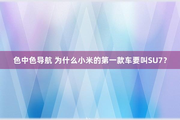 色中色导航 为什么小米的第一款车要叫SU7？